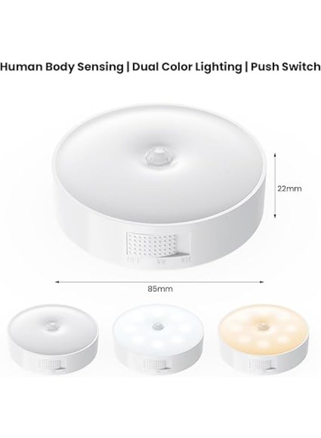 سكاي تاتش مصباح ليد ليلي من سكاي- تاتش من 2 قطعة: جهاز استشعار حركة ذكي للجسم، قابل لإعادة الشحن بمنفذ USB، مصباح دولاب لاسلكي بـ2 وضع لون إضاءة للسلم وغرفة النوم والمعيشة والحمام والمطبخ والجراج ودولاب الملابس - Image 4